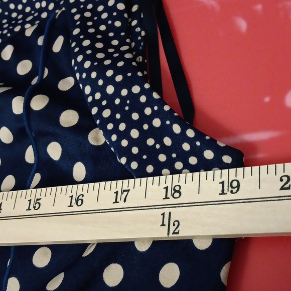 Perceptions NY Navy Polka Dot Sleeveless Midi Dress Sz 14 - Picture 6 of 6